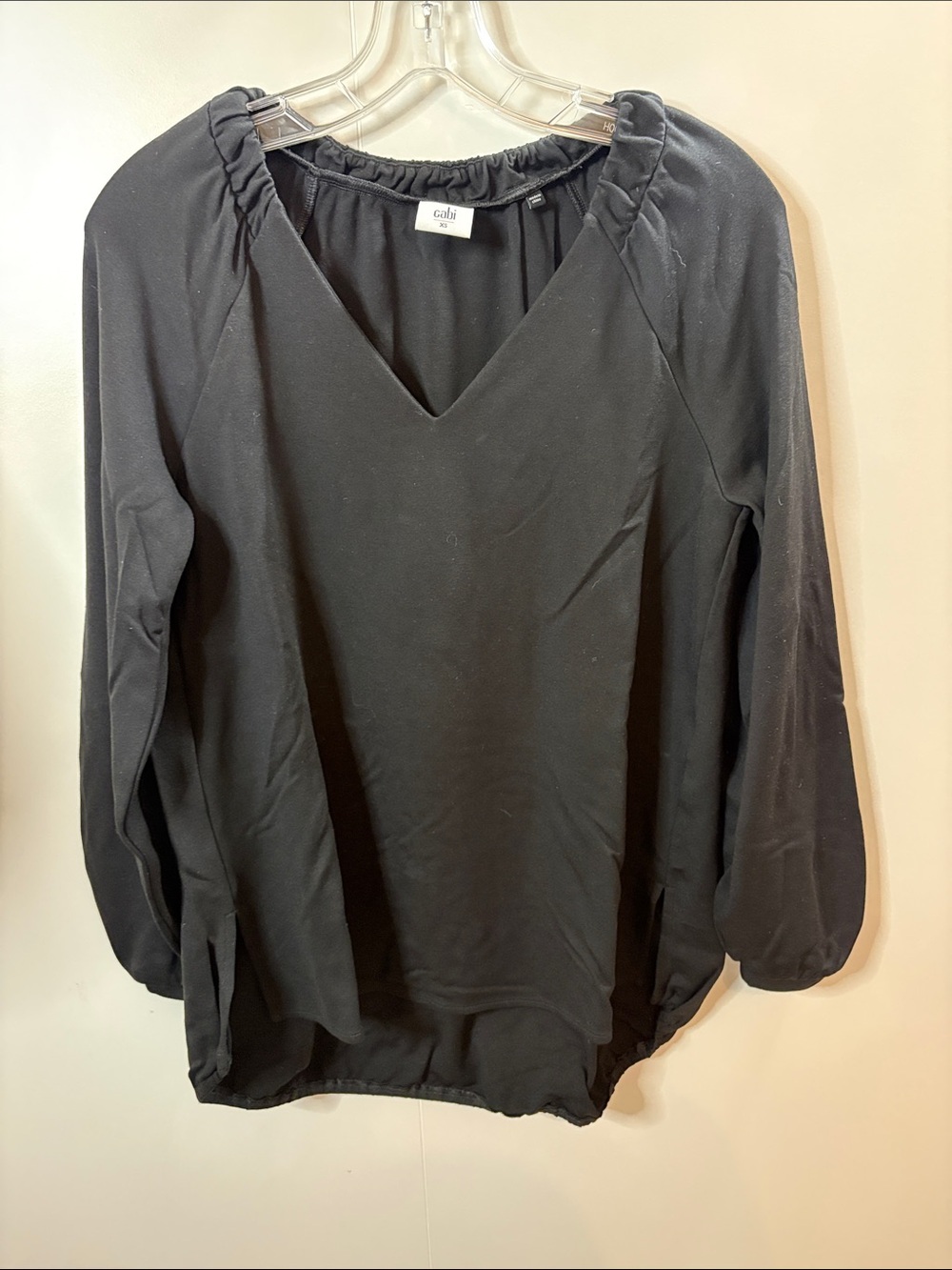 CAbi Black V-Neck Long-Sleeve Blouse